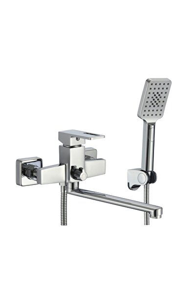 Trendy's Μπαταρία μπανιέρας, επιτοίχια, γυαλιστερή χρωμιωμένη