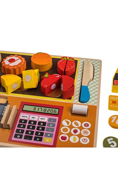 OEM Wooden Food Marking House Set Puzzle 30x22cm