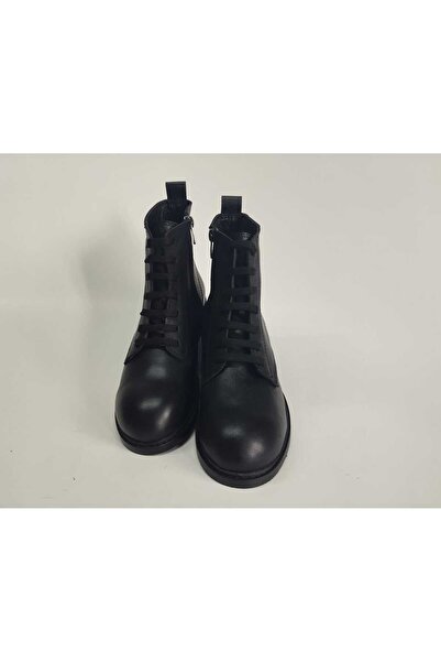 Lucciola Women's Genuine Leather Black Lace up Boots