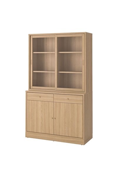 hobiurun Sürgü kapaklı dolap, meşe kaplama, 121x47x201 cm