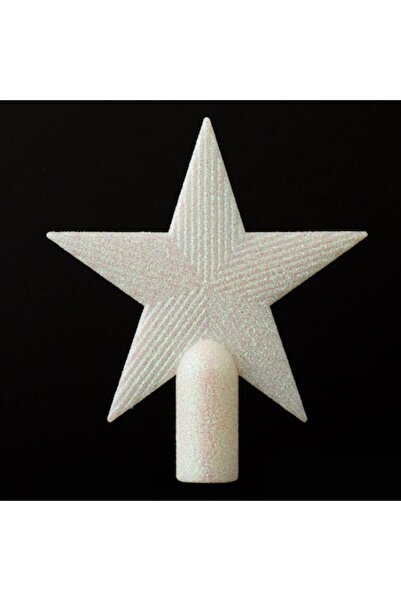 SHOPIENS Tree Topper - Star, Iridescent White with Glitter, 15 cm - MYONNA