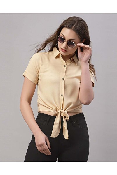 iza Beige Knot Top