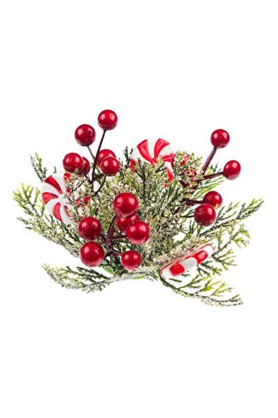 SHOPIENS Inel decorativ pentru lumânare de Crăciun, verde, crengi de brad alb...