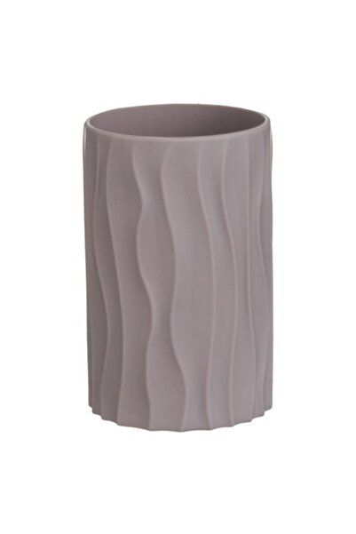 NO BRAND Θήκη σε χρώμα ταπέ με σχέδιο κυμάτων για οδοντόβουρτσα Ø6.5x12εκ.