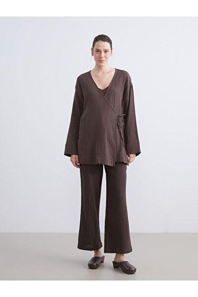 LC Waikiki Γυναικείο παντελόνι LCWAIKIKI Classic με ελαστική μέση με υφή μουσ...