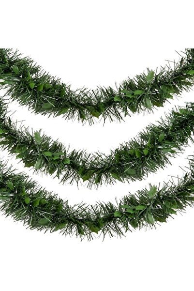 OEM Christmas tinsel, green with mistletoe leaves, 3 m x 10 cm