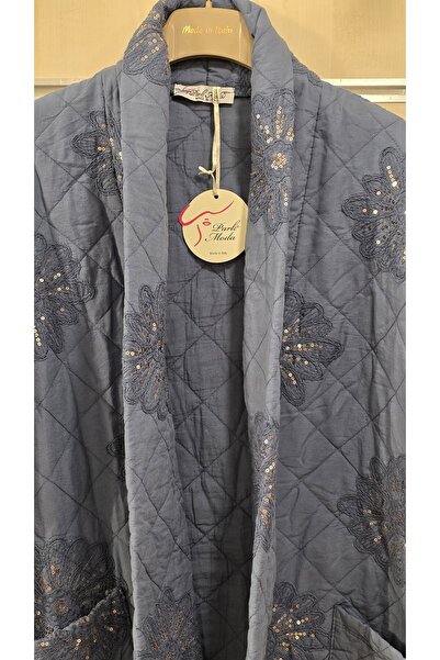 Park Moda Jachetă din bumbac matlasat cu detaliu de paiete de crizantemă