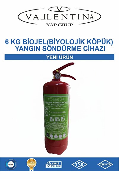 VALLENTİNA 6 KG BİOJEL(BİYOLOJİK KÖPÜKLÜ) YANGIN TÜPÜ