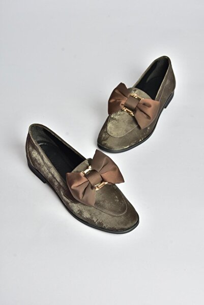 Fox Shoes V820002901 Smoked Nubuck Ribbon Detailed Women's Shoes