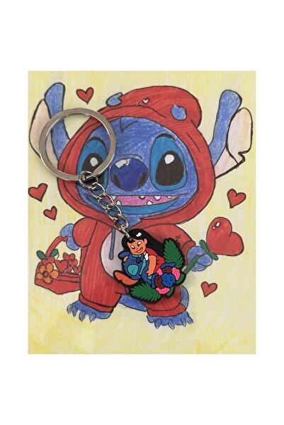 OEM Stitch keychain, PVC, multicolor, 8.6 cm