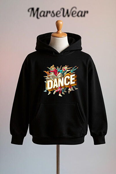 Vordevia Hanorac supradimensionat din bumbac cu imprimeu Dance, cu 3 fire