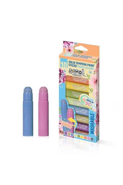 S COOL Creioane tempera, culori pastelate, set 10 culori - S-COOL