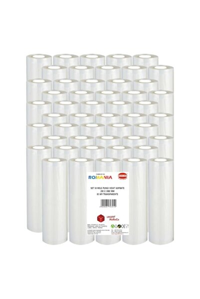 Urgent Horeca Set of 50 embossed vacuum sealer rolls 200x3000 mm, 85 micron, transparent