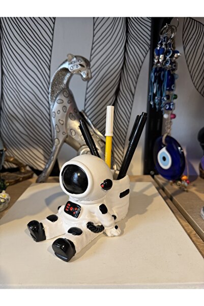Atak Hediyelik Dekoratif astronot kalemlik biblo polyester