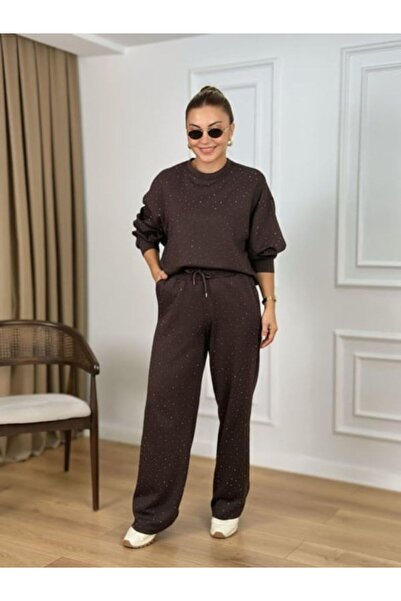 Famel Butik Σετ υφασμάτων Modal με λαιμόκοψη και πέτρα