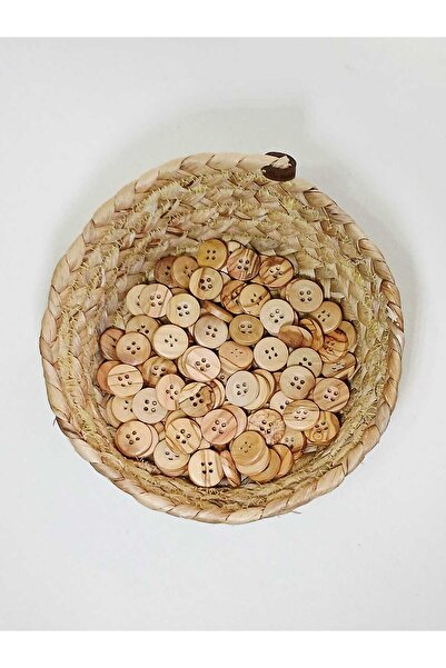 Tasarım أزرار خشبية من خشب الزيتون قطرها 1.8 سم 20 قطعة.