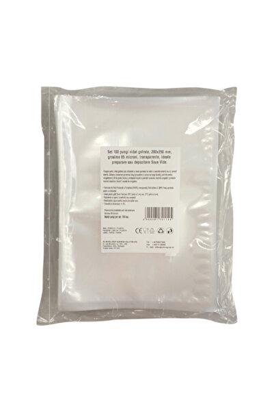 Urgent Horeca Embossed vacuum bags 200x250 mm thickness 85 micron transparent ideal for Sous Vide preparation set of 100 pieces