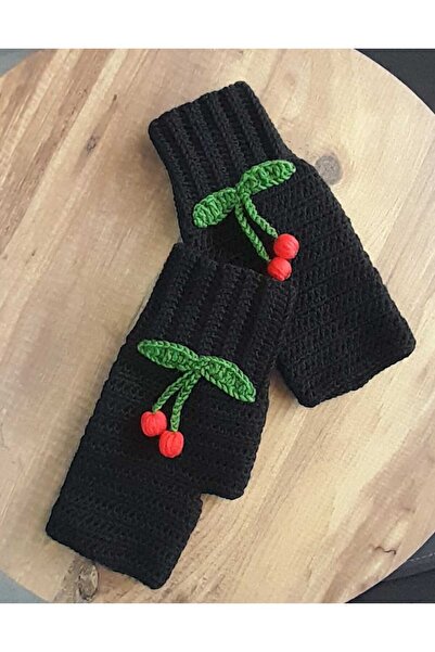 Duru Elegance Kışa Kiraz Gülümsemesi El Örgüsü Parmaksız STD Eldiven