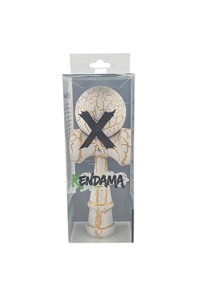 Kendama X Kendama Originala, Profesionala, Cracked, din Lemn, 18 cm, Negru Alb