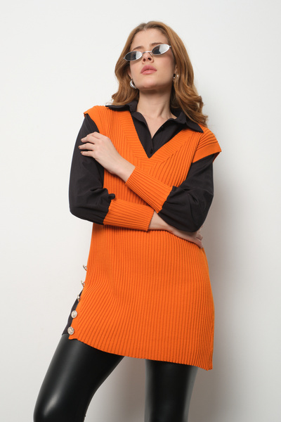 Clothes Fast Ribbed Knit Sweater Shirt Double Combination