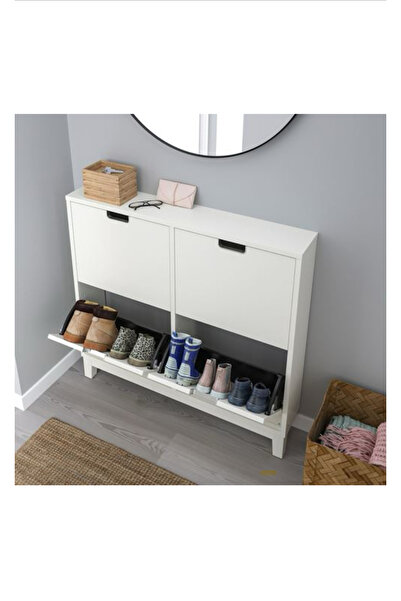 IKEA STALL AYAKKABI DOLABI BEYAZ 96X17X90 cm 4 bölmeli