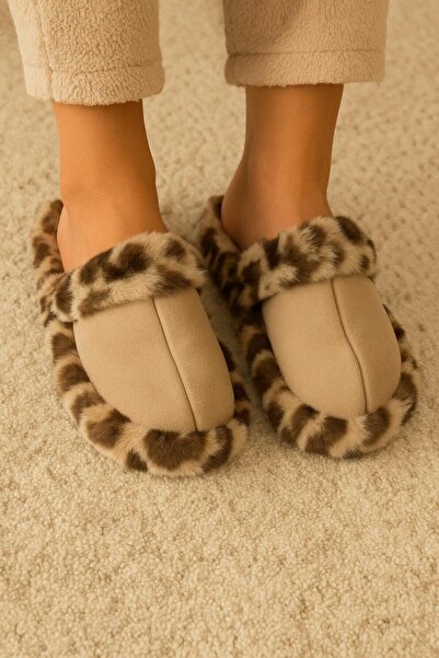 MODAONN Χειμερινές παντόφλες για το σπίτι με σχέδιο λεοπάρ