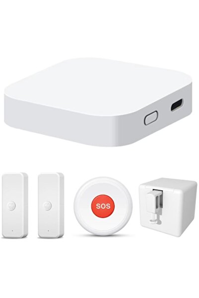 UnderShop Smart Home Kit with WiFi/Zigbee/Bluetooth Hub, Fingerbot Button, 2 Motion Sensors & SOS Button