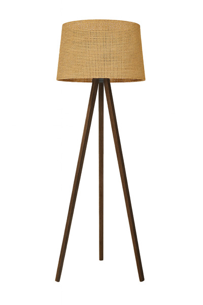 Vivido Home Ceviz Rattan Hasır Ahşap Lambader