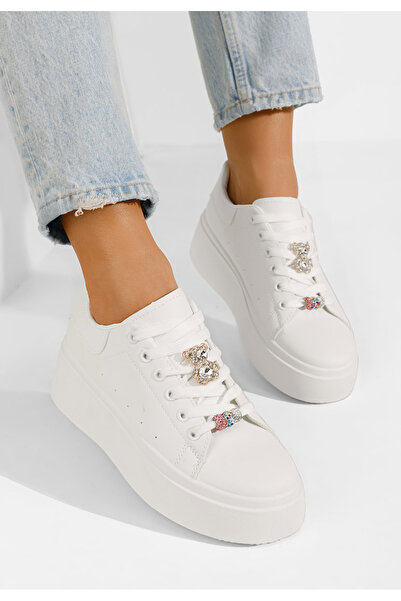 B T Shoes Sneakers με πλατφόρμα Keyia V2 λευκά