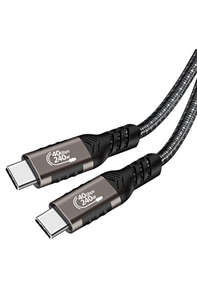 zore Black Qg01 Type-C to Type-C Usb4 Pd Data Cable 240W 40Gbps 8K@60Hz 0.2 Meter-Senk