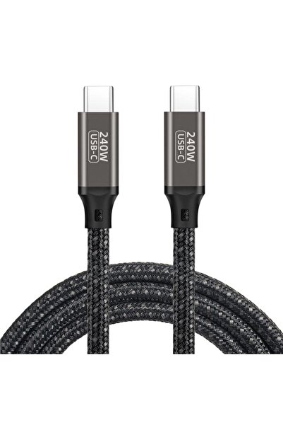 zore Black Qg02 Type-C to Type-C Pd3.1 Data Cable 240W 480Mbps 1 Meter-Senk