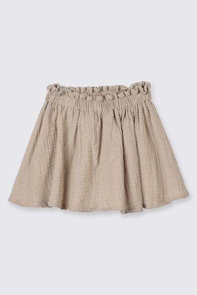 Panço Kız Bebek Müslin Bej Etek