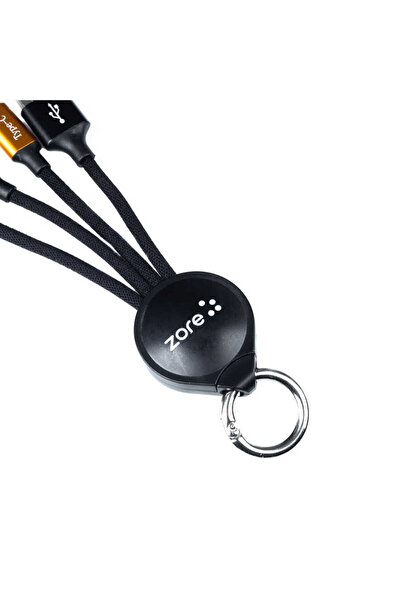 zore Black Oks 3 in 1 USB Cable-Senk