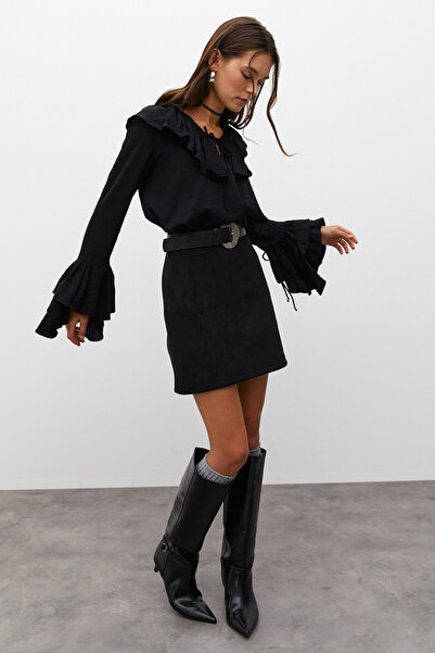 urban focus Suede Short Bell Skirt