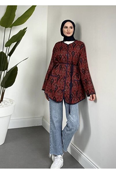 Merziye Etnik desen mont yağmurluk