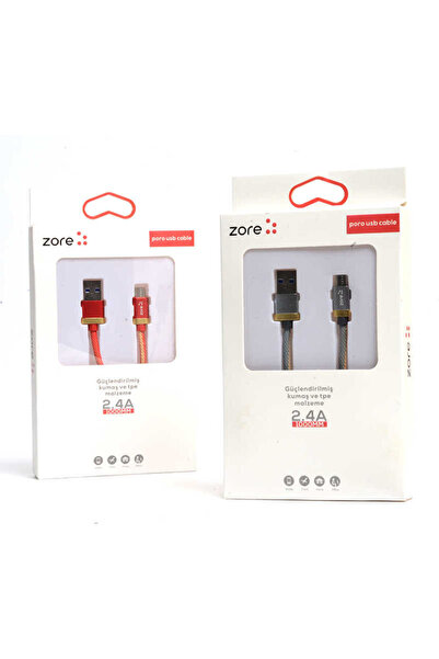 zore Red Poro Micro USB Cable 1M-Senk