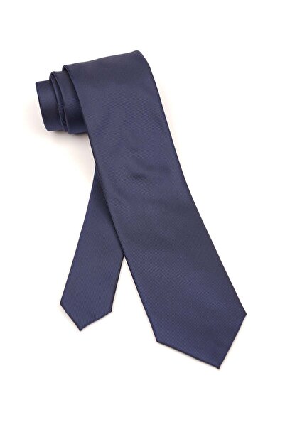 6AM Ceremony Navy blue micro-textured silk tie