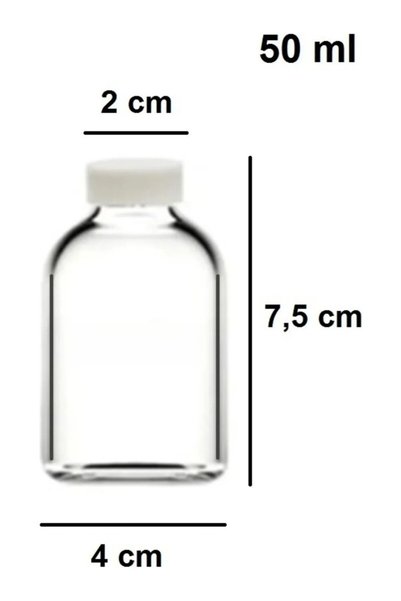 EG75 12 Adet Ginger Shot Şişesi Şeffaf Cam Shot Şişesi 50ml. Sızdırmaz Plastik Kapaklı (Huni Hediyeli)