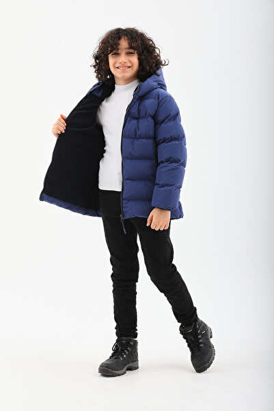 ROBA KIDS Jachetă și haină gonflabilă pentru băiat și fete, fleece interioară, cu glugă, cu buzunar, iarnă, RB-450