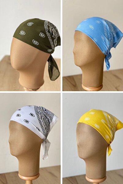 Rupen Kraft 100% βαμβάκι Κλασικό σχέδιο Unisex Σετ μπαντάνας 4 τεμαχίων Πολύχ...