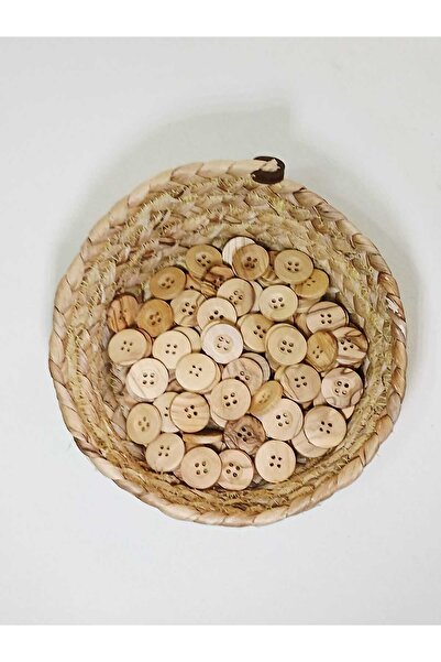 Tasarım أزرار خشبية من خشب الزيتون قطرها 2 سم 10 قطع.