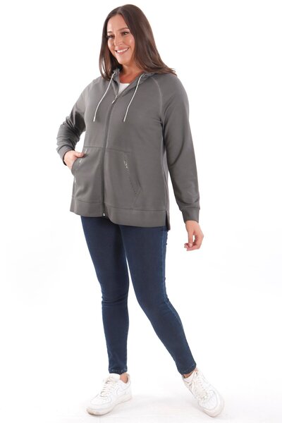 Metpoint Μαύρο φούτερ Trend42plus μεγάλου μεγέθους με λεπτομέρεια τσέπης με κουκούλα και χρώμα μπατίκ