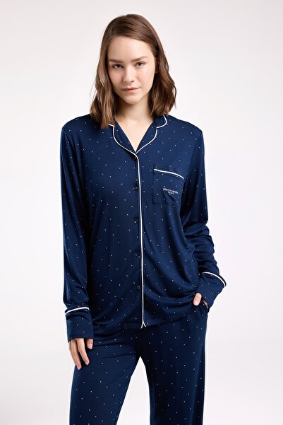 Pierre Cardin Γυναικείο Πυτζάμα με γιακά και κουμπιά μπροστά-8986