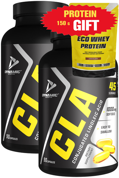 Dynamic Nutrition With Gift - Cla - 180 Capsules (90 X 2 Boxes) - 2000 Mg Conjugated Linoleic Acid Per Serving