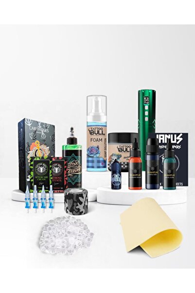 Bronc Samurai Kablosuz Pen Dövme Makinesi Seti - Yeşil