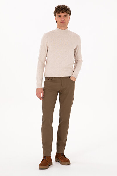 U.S. Polo Assn. Men's Khaki Slim Fit Canvas / Chino Trousers 50310340-Vr027