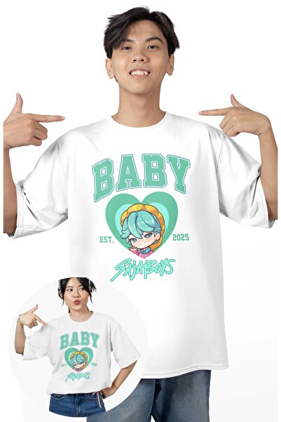 Fuddy Moda تي شيرت كبير الحجم للأطفال مطبوع عليه كتابات، تي شيرت للأطفال بتصم...