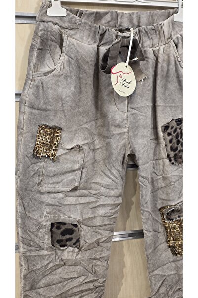 Park Moda Pants with Sequin Leopard Detail