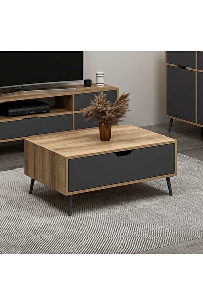 Minar Elina Ayaklı Orta Sehpa - Dore/Antrasit