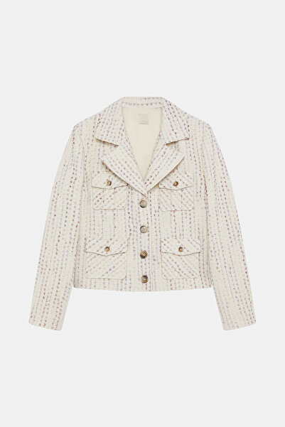 W Collection Ekru Silvery Tweed Jacket